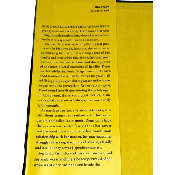 Inside Out A Memoir by Demi Moore hardcover book 2024 - Picture 2 of 3